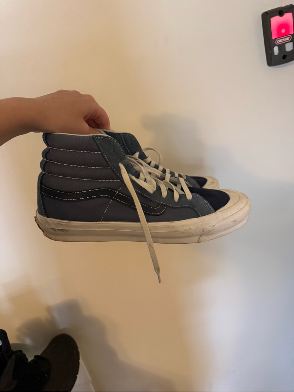 Vans High-Top Sneakers in Navy and White